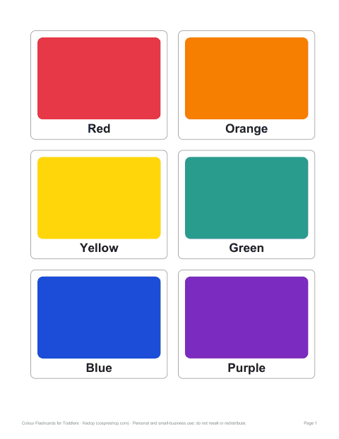 Preview of the first page of Colour flashcards