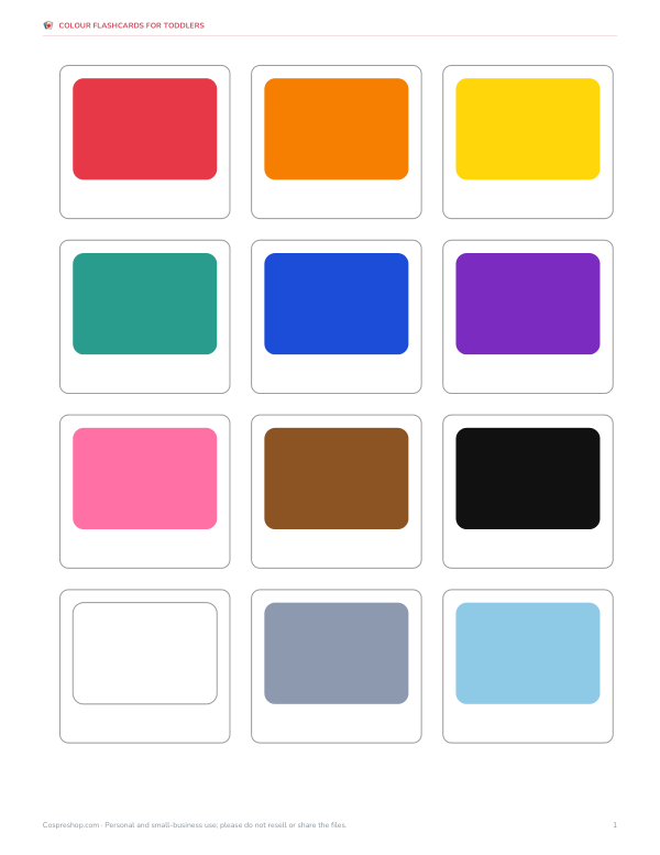 Preview of Printable Colour Matching Cards